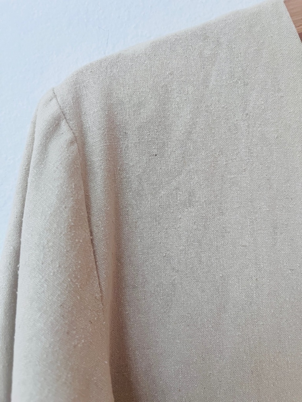 Vintage 90s Silk Noil Button Front Maxi Dress / Duster - Picture 8 of 11